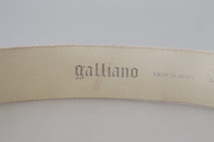 Pink Leather Letter Logo Round Buckle Waist Belt