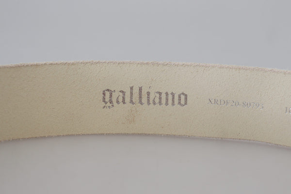 Pink Leather Letter Logo Round Buckle Waist Belt