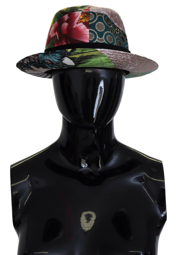 Multicolor Patchwork Women Fedora Wide Brim Hat