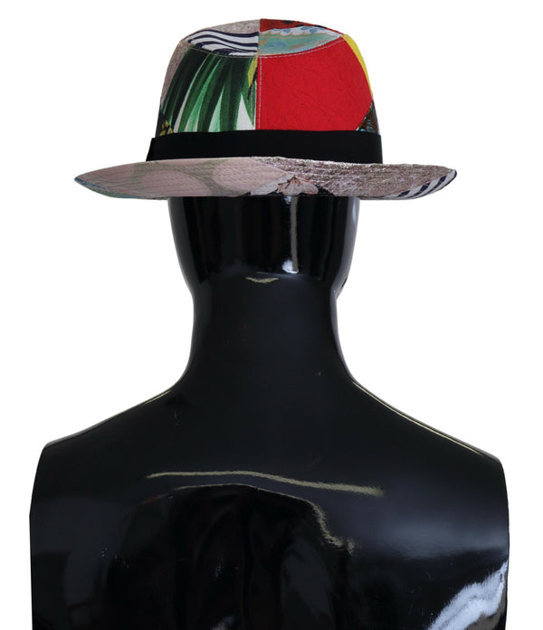 Multicolor Patchwork Women Fedora Wide Brim Hat