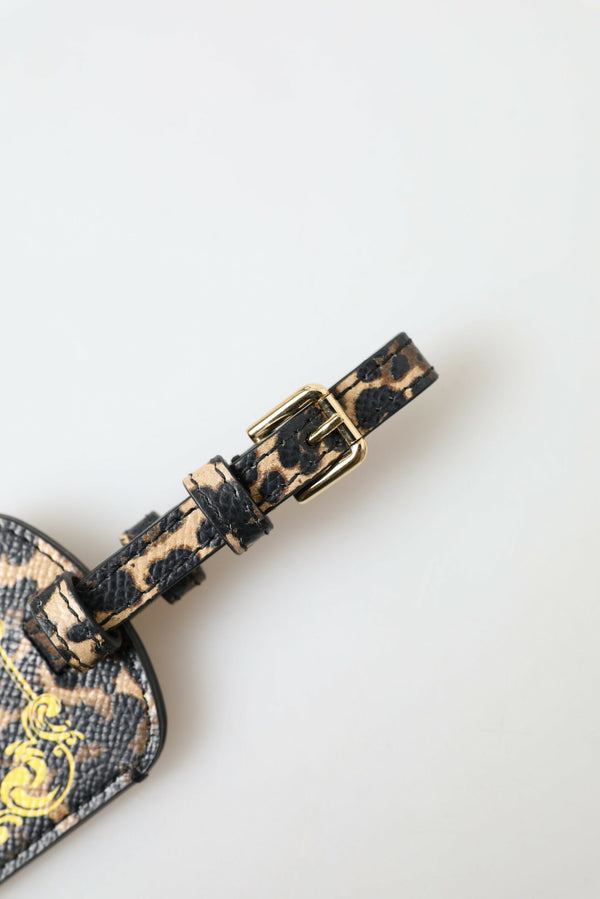 Multicolor Leopard Dauphine Leather DG Logo Luggage Tag