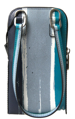 Blue Leather Purse Crossbody Sling Phone Bag Unisex