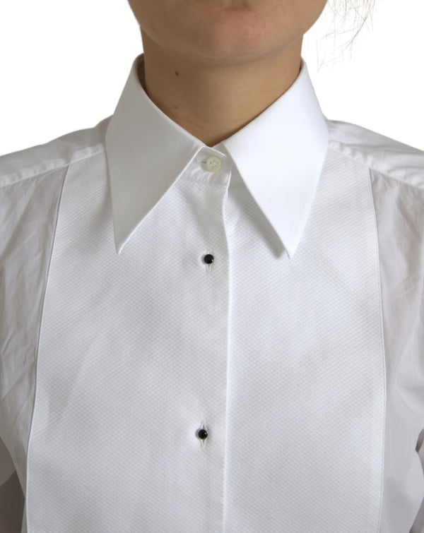 Cotton Collared Long Sleeves Shirt White