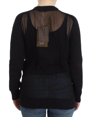 Black wool cardigan