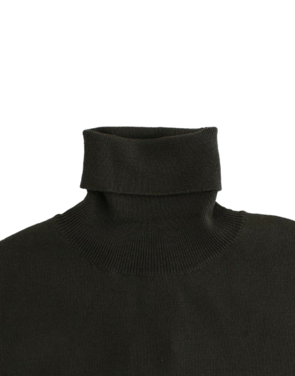 Green wool turtleneck sweater