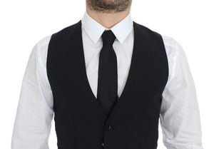 Blue Wool Formal Dress Vest Gilet