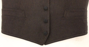 Brown Cotton Blend Dress Vest Gilet