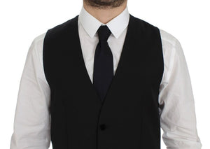 Black Wool Formal Dress Vest Gilet Weste