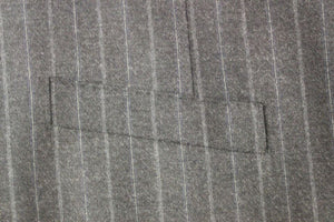 Gray Striped Wool Logo Vest Gilet Weste