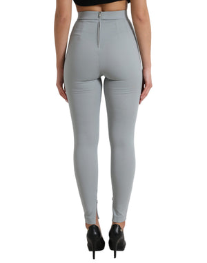 Gray Nylon Slim Trouser Pants