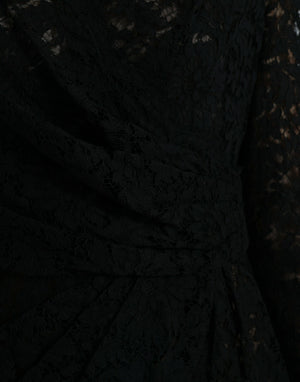 Black Bodycon Lace Cotton Sheath Mini Dress