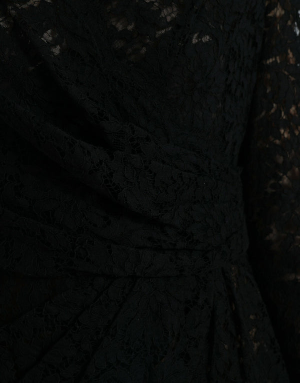 Black Bodycon Lace Cotton Sheath Mini Dress