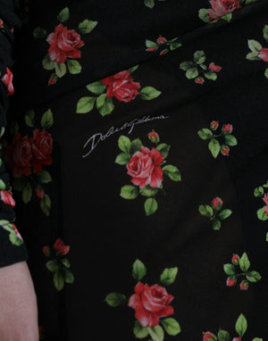 Black Floral Cut Out Sheath Long Maxi Dress