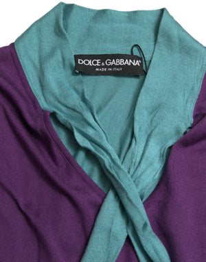 Multicolor Bow Fastening Pullover Sweater