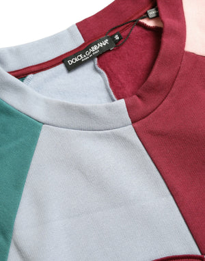 Multicolor Cotton Crewneck Pullover Sweater