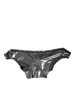 Silver Polyester Stretch Top