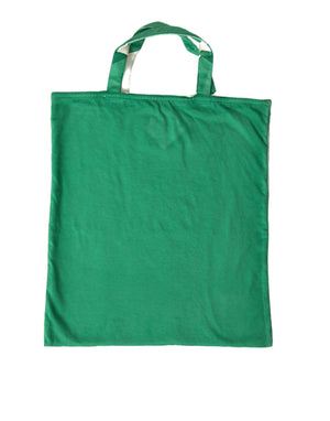 Green Jersey Fabric Logo Shoulder Shopping Tote Shopping Bag