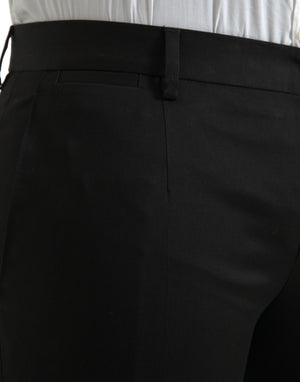 Black Cotton Stretch Skinny Dress Pants