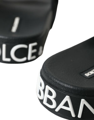 Black Neoprene Slides Flats Beachwear Shoes