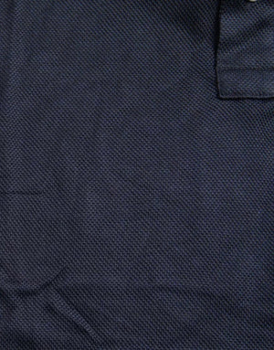 Polo Navy Blue Collared Silk Men T-shirt