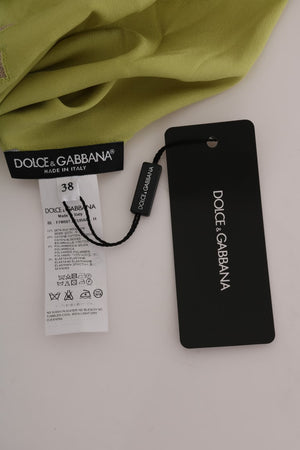 Green Silk Stretch Blouse Top