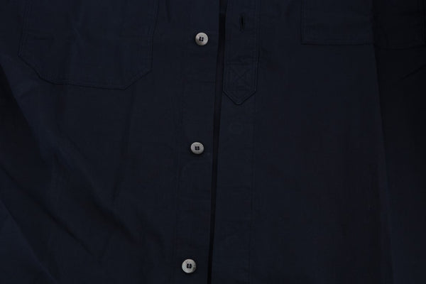 Blue Casual Cotton Long Sleeve Shirt