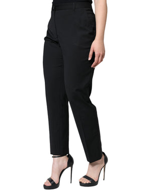 Black High Waist Tapered Pants