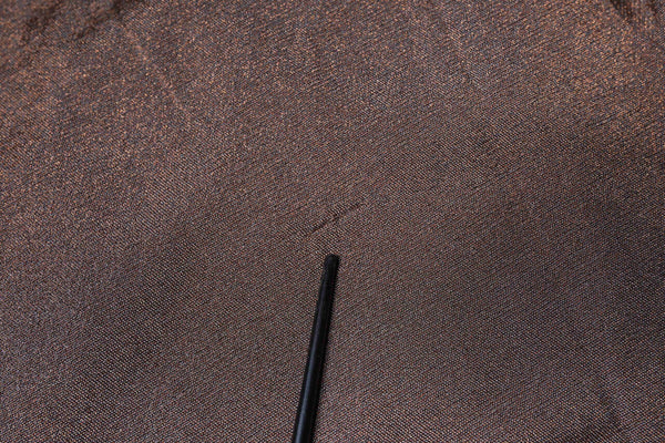 Brown Floral Applique Viscose Short Sleeve Top