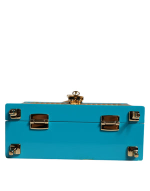 Multicolor Wood Leather Clutch Shoulder Bag