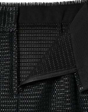 Black Viscose High Waist Pencil Cut Skirt