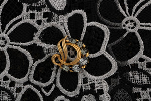 Floral Macramé Lace Crystal Button Skirt