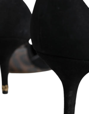 Black Suede Ankle Strap Heels Pumps Shoes