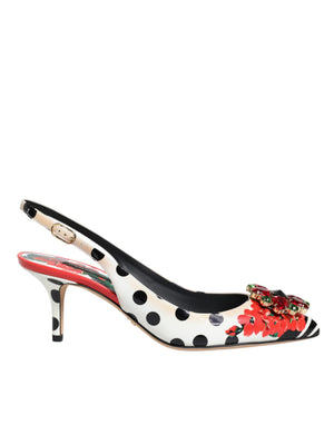 Multicolor Crystal Heels Slingback Shoes