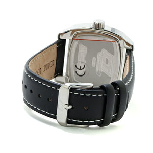 Black Leather Dress Watch