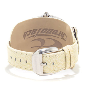 Beige Leather Dress Watch