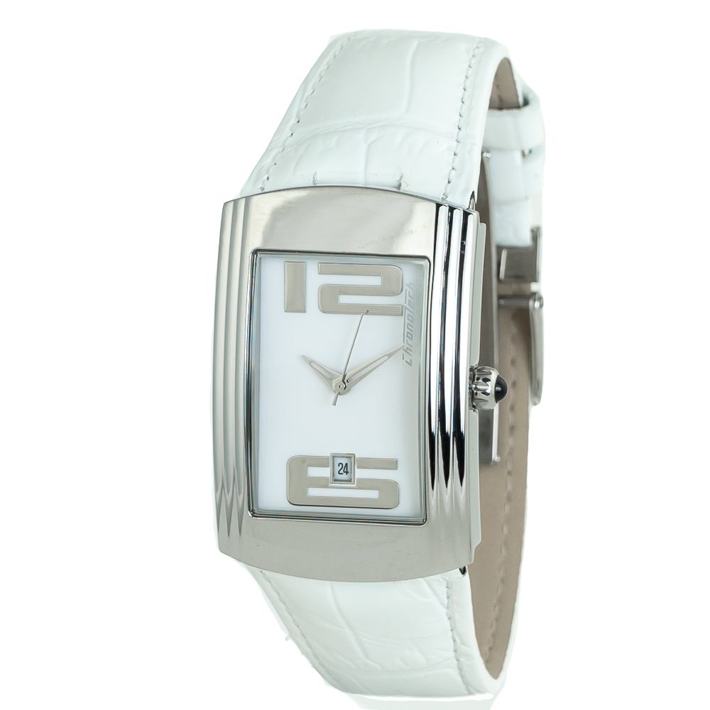 White Leather Dress Watch