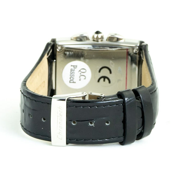 Black Leather Dress Watch