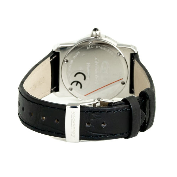 Black Leather Dress Watch