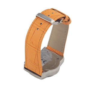 Orange Leather Dress Watch