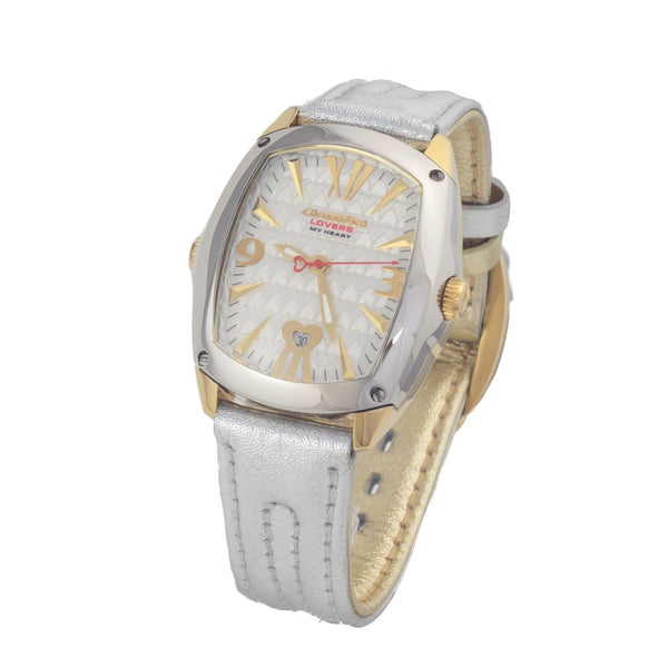 Silver Leather Dress Watch