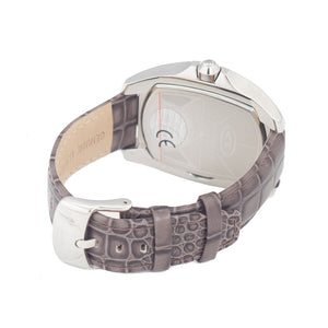 Gray Leather Dress Watch
