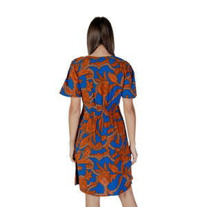 Blue Viscose Midi Dress