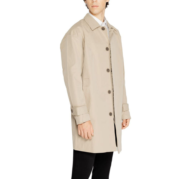 Beige Polyester Trench Coat