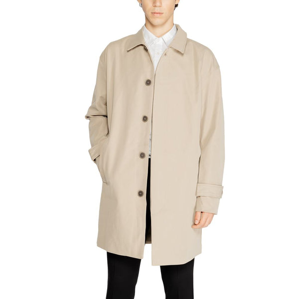 Beige Polyester Trench Coat