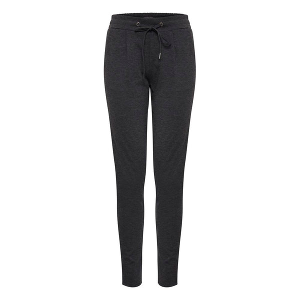 Gray Polyester Casual Pants