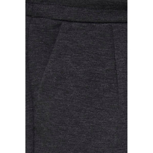 Gray Polyester Casual Pants