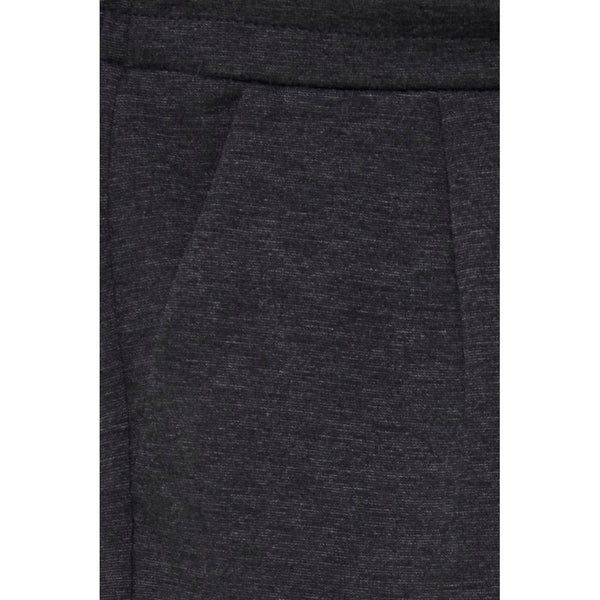 Gray Polyester Casual Pants