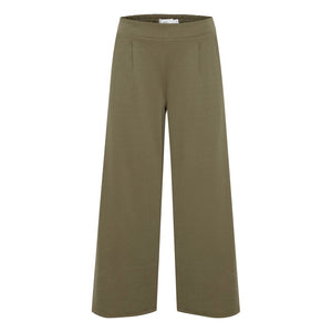 Green Recycled Polyester Flared Pants