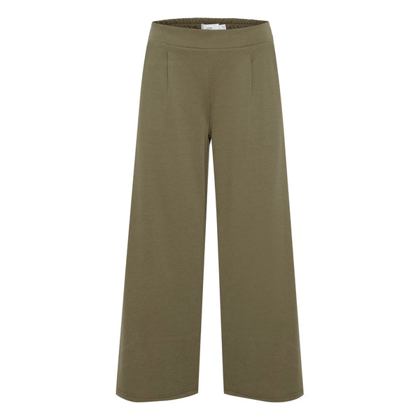 Green Recycled Polyester Flared Pants