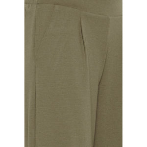 Green Recycled Polyester Flared Pants